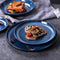 Plato de Cerámica Artesanal Azul Estrella con Esmalte Variable Horno Japonés
