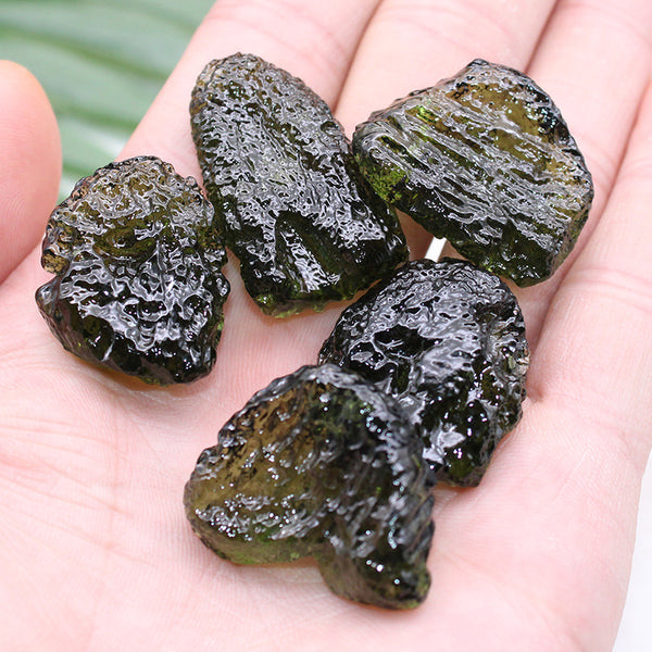 Piedra Meteorito Vidrio Verde - Mineral Energético Natural