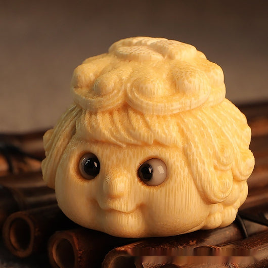 Figura de Sapo Dorado Tallada en Bamboo Macizo - Adorno Princesa de la Fortuna - Image 10