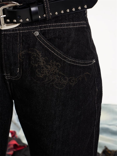 Jeans Rectos Retro Americanos Cintura Alta - Pantalones Casuales Holgados - Image 8