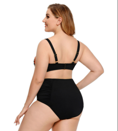 Traje de Baño Bikini Talla Grande con Estampado Floral y Diseño Fruncido - Image 7