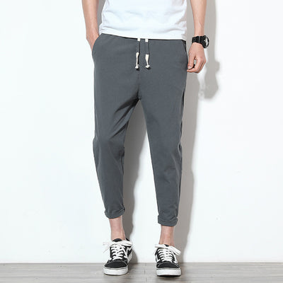 Pantalones de Lino para Hombre Estilo Coreano - Ajuste Relajado y Fresco - Image 16