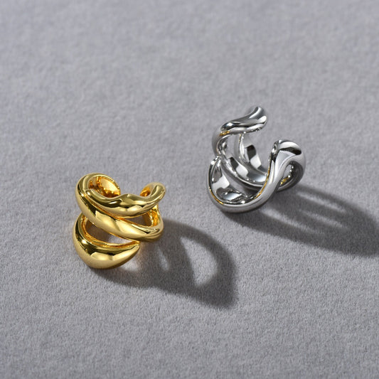 Arete Minimalista Multicapa para Cartílago - Clip Elegante Estilo Francés