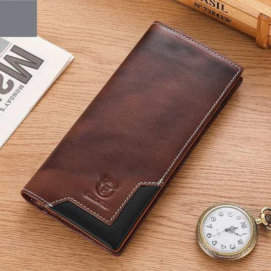 Billetera Bifold de Cuero Engrasado Premium para Hombre - Capacidad Grande - Image 5