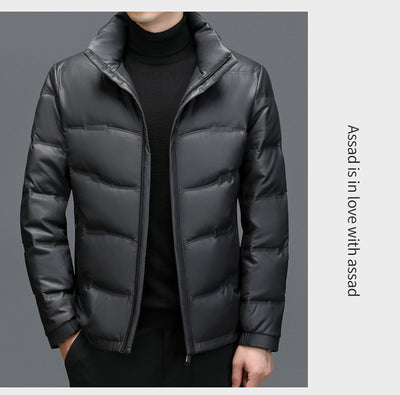 Abrigo de Cuero con Plumón de Pato Blanco para Hombre - Cálido y Elegante - Image 28