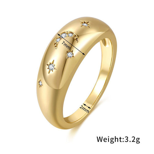 Anillo Dorado con Patrón Geométrico y Baño de Cobre - Versátil y Elegante - Image 2