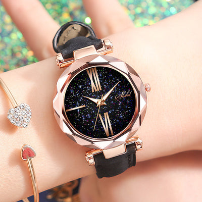 Reloj para Dama con Diseño de Cielo Estrellado Casual y Elegante