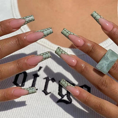 Pegatinas de Uñas Efecto Francés con Textura 3D