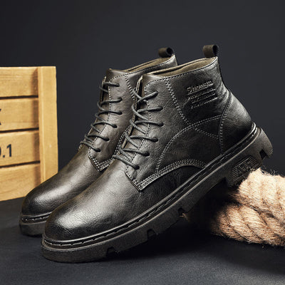 Botas Retro de Cuero para Hombre - Estilo Británico Clásico - Image 7