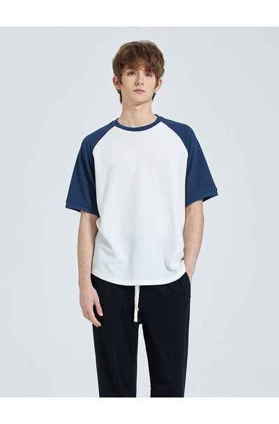 Playera Waffle Contraste Tallas Grandes Manga Corta - Image 10