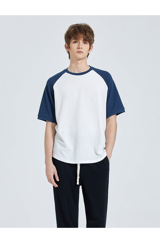 Playera Waffle Contraste Tallas Grandes Manga Corta - Image 10