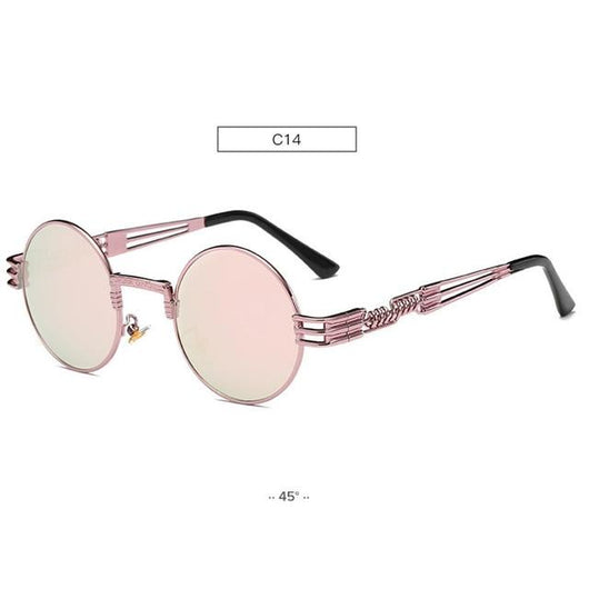 Gafas de Sol Redondas Steampunk Doradas con Cristales Espejados - Estilo Retro Vintage Unisex - Image 5
