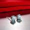 Brincos de prata esterlina 925 banhados a peridoto azul