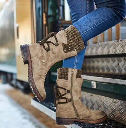 Botas de Invierno con Cierre de Cordones y Forro Cálido