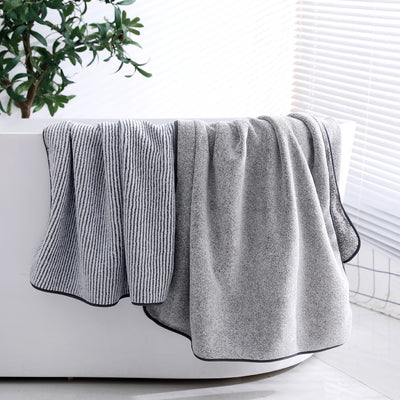 Toalla de Baño Absorbente de Fibra de Coral Gruesa con Carbón de Bambú Antibacteriano