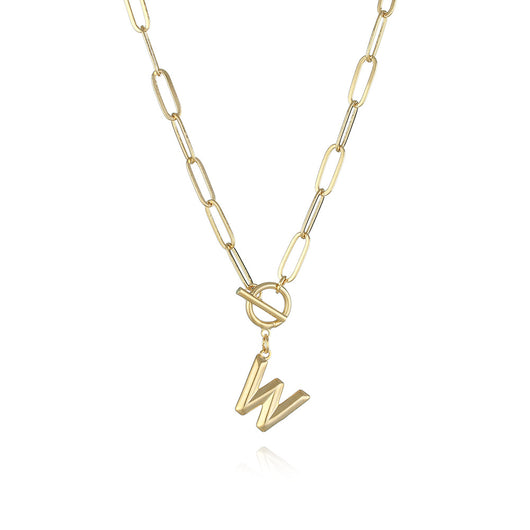 Collar de Letra Chapado en Oro Real Estilo Hip Hop - Image 13