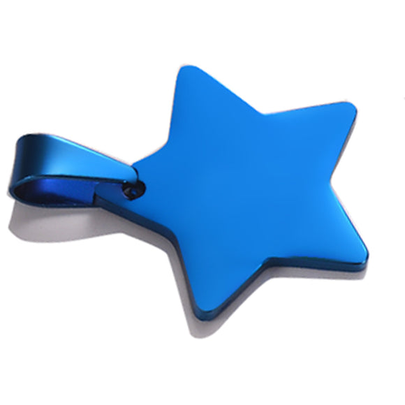 Dije Estrella de Cinco Puntas en Acero Titanio - Collar Colgante Minimalista
