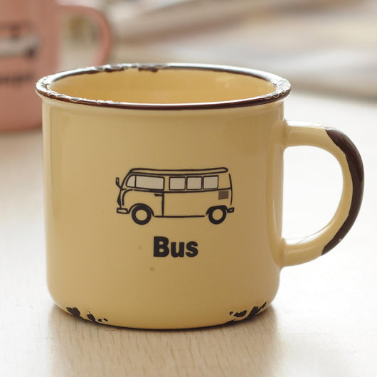 Taza de Viaje Esmaltada con Diseño de Auto - Taza de Café Térmica para Aventuras - Image 7