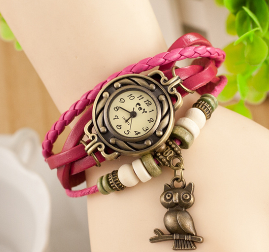 Reloj Pulsera Búho Estilo Coreano para Mujer