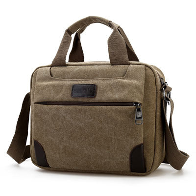 Bolsa de Lona para Hombre Estilo Retro - Maletín Casual con Múltiples Compartimentos - Image 15