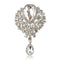 White Alloy colored pendant with rhinestone brooch