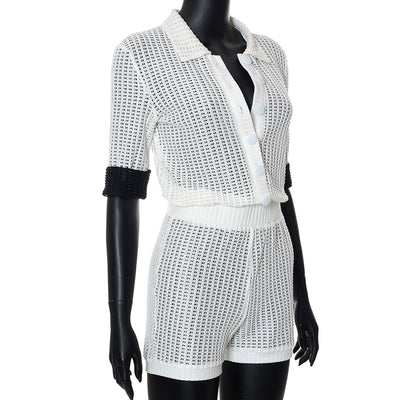 Traje para Mujer con Solapa y Contraste de Botones - Image 6