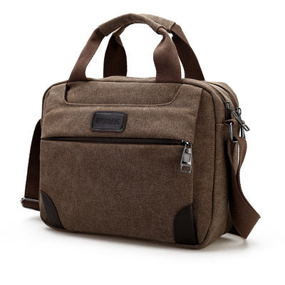 Bolsa de Lona para Hombre Estilo Retro - Maletín Casual con Múltiples Compartimentos - Image 16