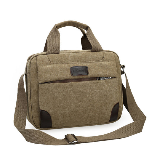 Bolsa de Lona para Hombre Estilo Retro - Maletín Casual con Múltiples Compartimentos - Image 2