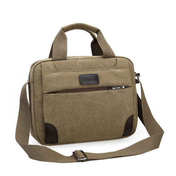 Bolsa de Lona para Hombre Estilo Retro - Maletín Casual con Múltiples Compartimentos