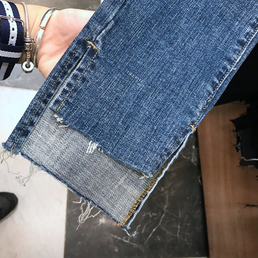 Pantalones Vaqueros Cropped Cintura Alta Rotos - Image 4