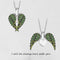 Angel Wings Necklace Ladies Fashion Heart Shaped Zircon Pendant Verde