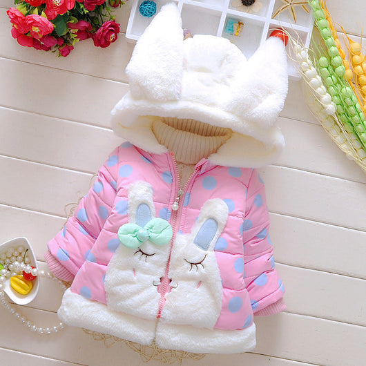 Abrigo Acolchado para Niñas con Estampado de Conejitos y Lunares - Image 15