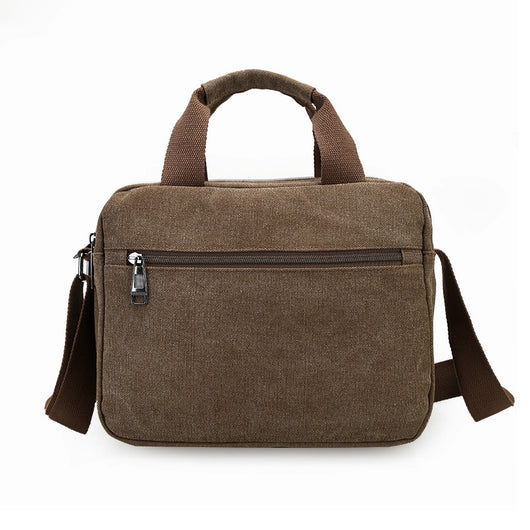 Bolsa de Lona para Hombre Estilo Retro - Maletín Casual con Múltiples Compartimentos - Image 4