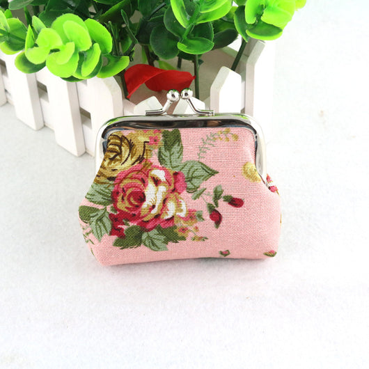 Monedero Mini de Lona Floral Rosa para Mujer - Bolsa Compacta con Cierre de Hebilla - Image 7