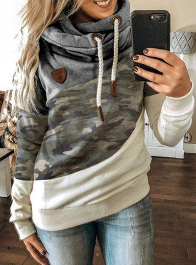 Sudadera Holgada con Capucha y Patchwork - Image 11