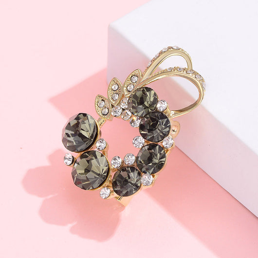 Broche Temperamento Coreano con Diamante Negro Incrustado - Image 10