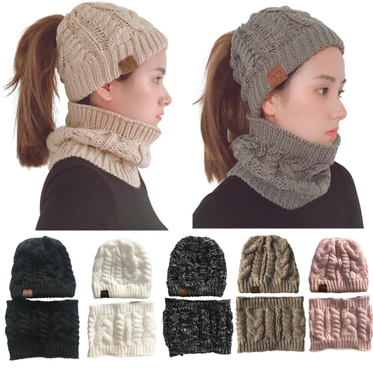 Gorro Tejido Multifuncional con Bufanda Integrada para Mujer - Protección Térmica Invierno