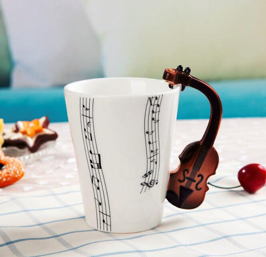 Taza de Cerámica con Asa de Saxofón y Notas Musicales - Image 20