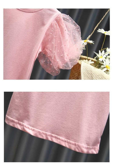 Blusa Infantil Coreana con Mangas Abullonadas - Estilo Verano - Image 6