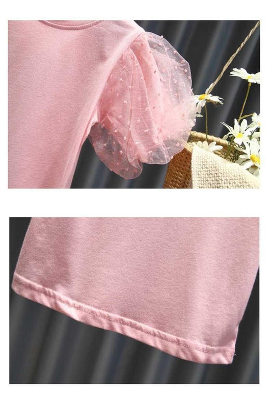 Blusa Infantil Coreana con Mangas Abullonadas - Estilo Verano - Image 6