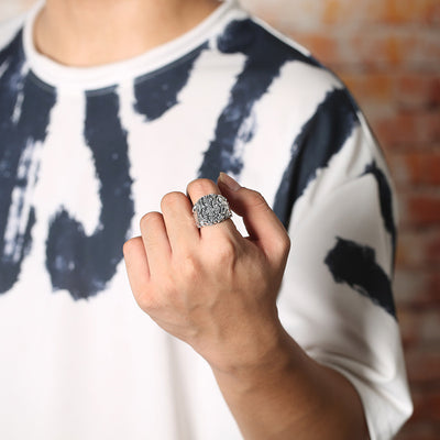 Anillo de Plata 925 Pesado Industrial con Cruz para Hombre - Image 10