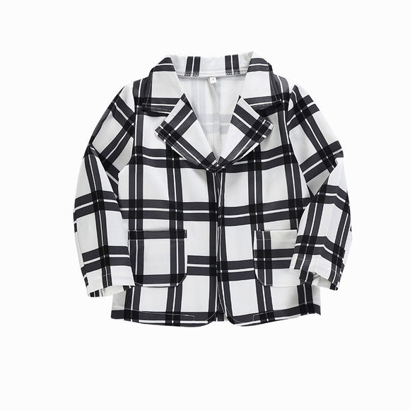 Traje de Niña a Cuadros - Conjunto de Tres Piezas Elegante