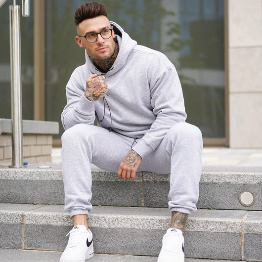 Sudadera con capucha suelta para hombre - Conjunto otoñal