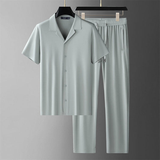 Conjunto Casual de Seda de Hielo para Hombre