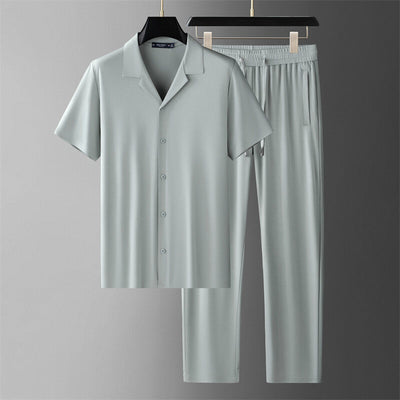 Conjunto Casual de Seda de Hielo para Hombre