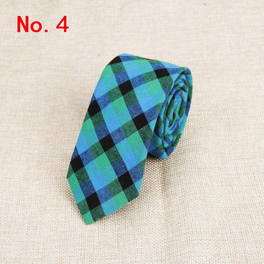 Corbata de Algodón a Cuadros para Hombre - Image 3