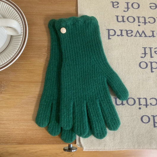 Guantes de Lana Cálidos con Volantes y Colores Sólidos para Mujer - Image 6