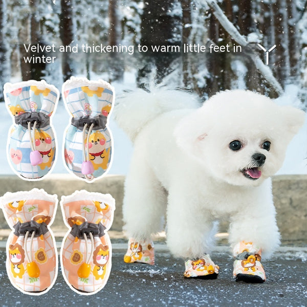 Botines Cálidos para Perros con Suela Suave y Diseño Escocés