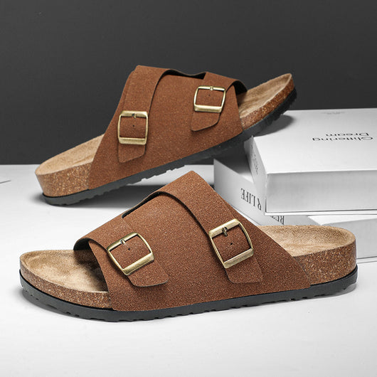 Sandalias Dobles de Ante de Corcho - Image 3