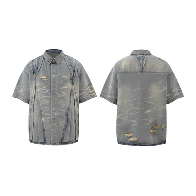 Conjunto de Camisa Vaquera Workwear Desgastada con Estilo Urbano - Image 20